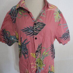 New With Tags Neff Men's Size Medium Button Front Short Sleeve Shirt 100% Cotton